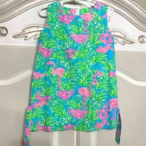 Lilly Pulitzer Girls Dress White Label Pink Flamingo Girls 4T
